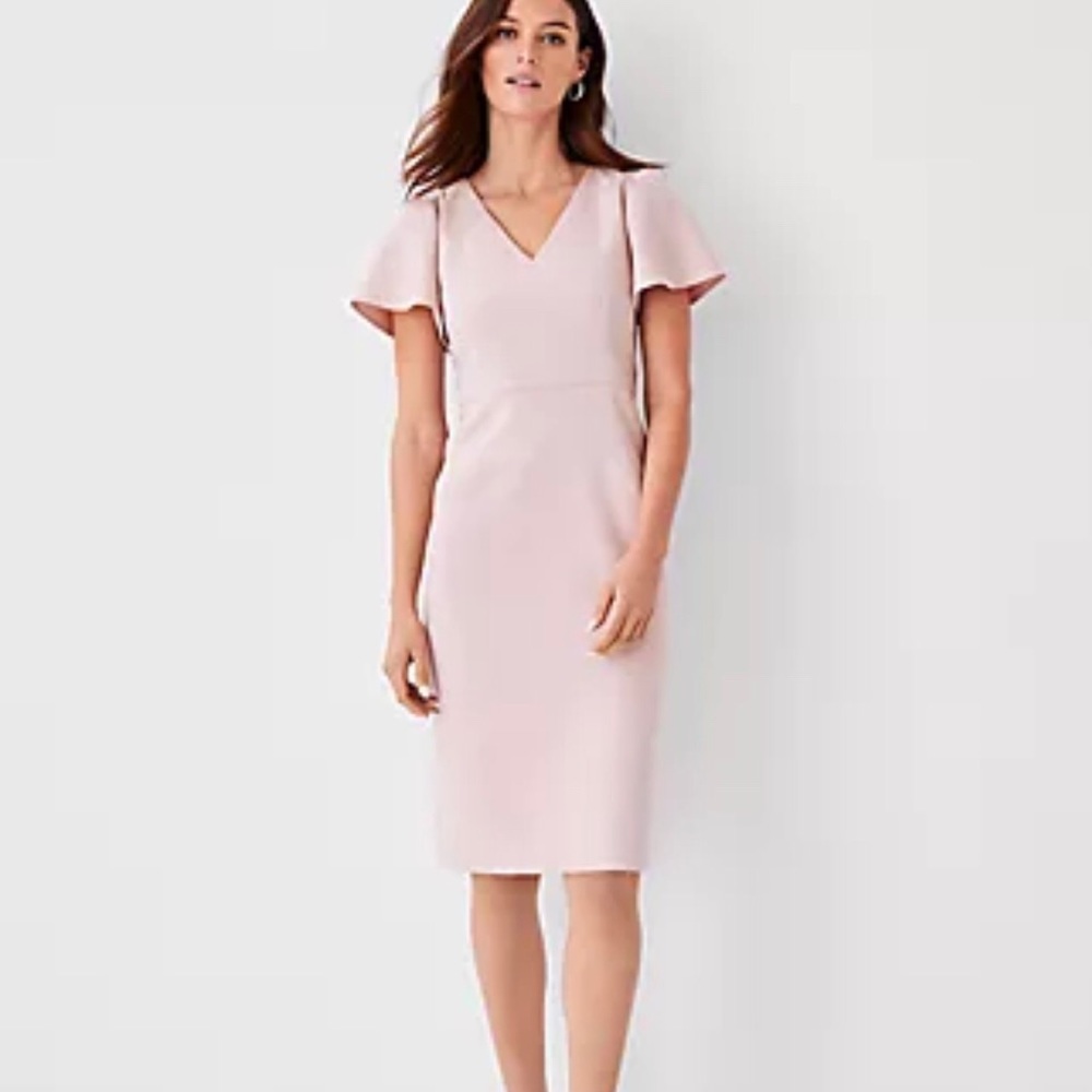 ANN TAYLOR Flutter Sleeve Sheath Dress  8 ,10 ,12
